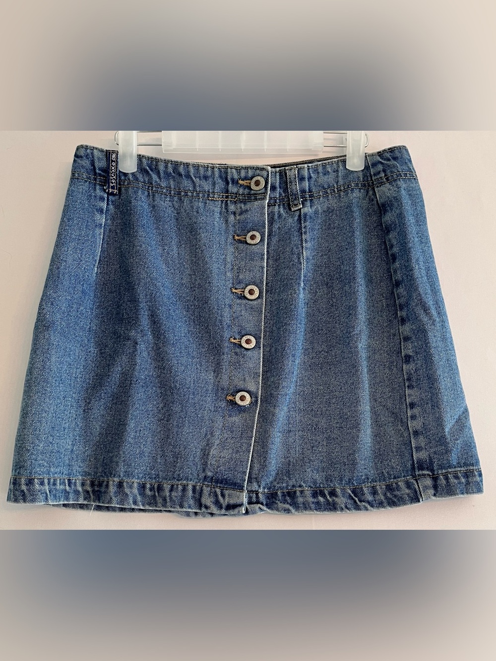 Vintage No Excuses Button Front Denim Mini Skirt 13/14